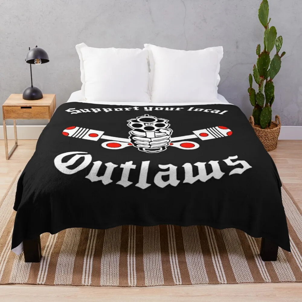 

Outlaw mc Support Gift Halloween Day, Thanksgiving, Christmas Day Classic Throw Blanket Soft Bed Blankets