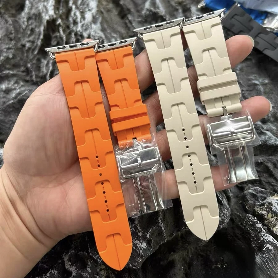 Kilim Single Tour Rubber Strap For Apple Watch Ultra SE S11/10/9/8/7 40/41/42/44/45/46/49mm Sport Apple Watch Band Bracelet