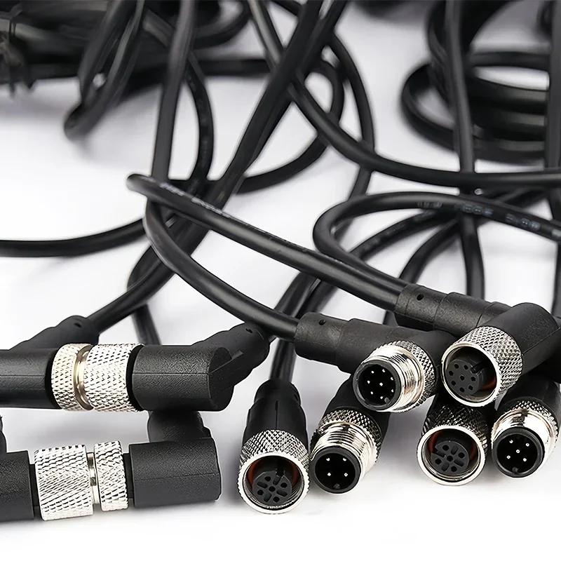 2Meters M12 sensor connector waterproof cable plug Male&Female 4 5 8 12Pin PVC Integrated injection molding M12 connectors