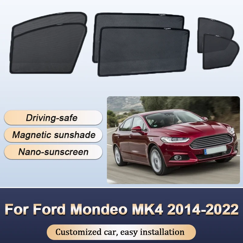 

Sun Shades For Ford Mondeo MK4 2014 2015 2016-2022 Fusion MK2 Sunshades Magnetic Heat insulation Window Visor Car Accessories