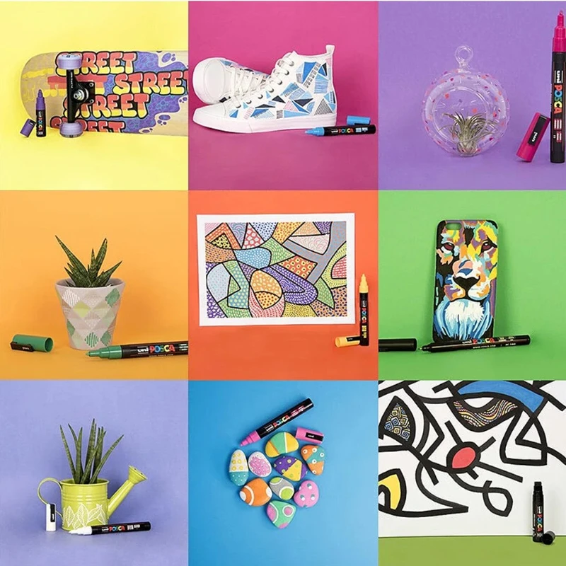 UNI POSCA PC-17K ماركر الكتابة على الجدران قلم جاف للرسم علامات فنية البوب نصائح واسعة 15 مللي متر النسيج القلم لوازم الفن علامات التلوين واسعة ملصق #6