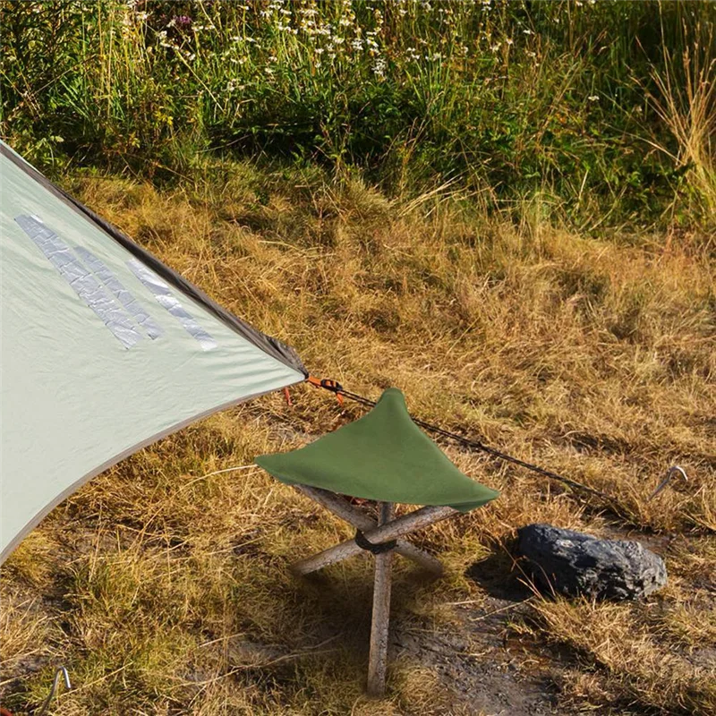 ABLU-Portable Folding Tripod Camping Stool Waterproof Canvas Outdoor Fishing Slacker Chair Fabric Cover