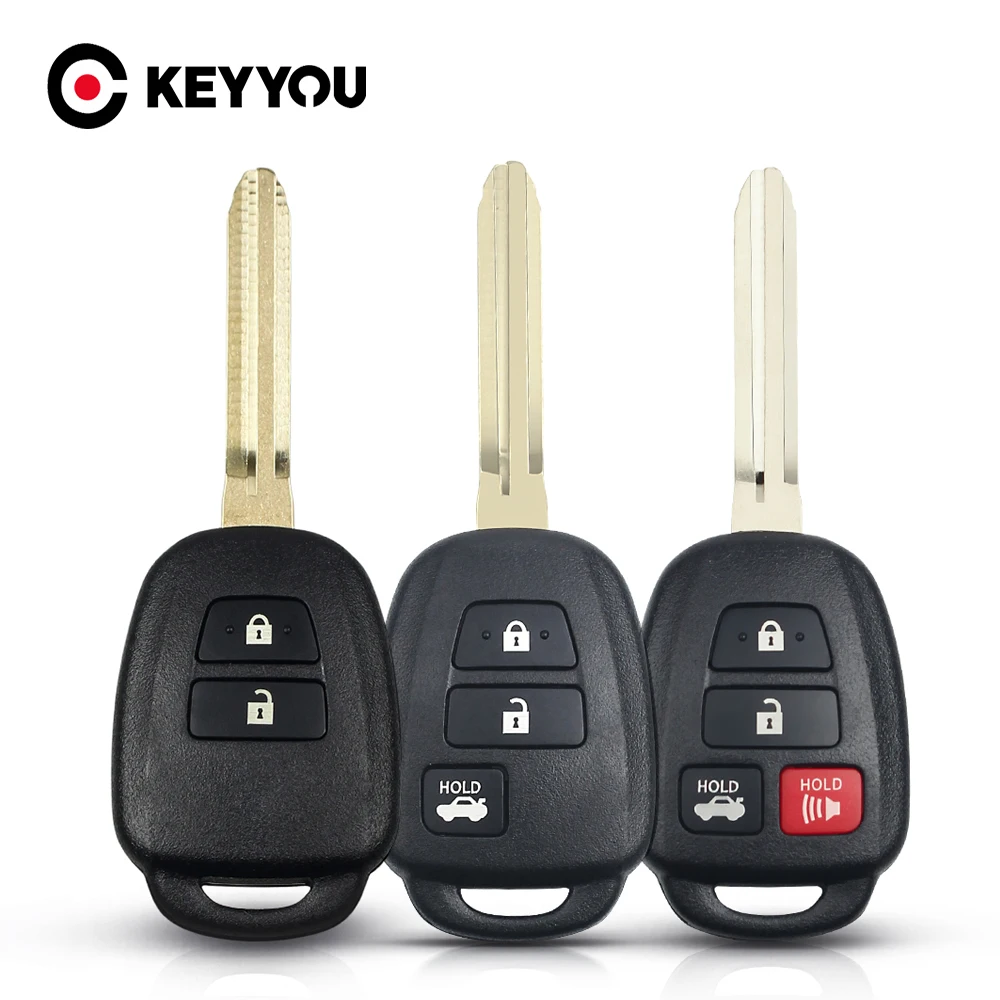 

KEYYOU 10pcs 2/3/4 Buttons Remote Car Key Shell Case Fob For Toyota CAMRY Corolla 2012-2017 RAV4 Prius TOY43 Blade Replace