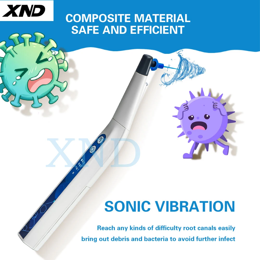 XND Dental Endodontic Activator With LED Light Dentistry Root Canal Sonic Irrigator with 60PCS Tips Wireless Endo Activator