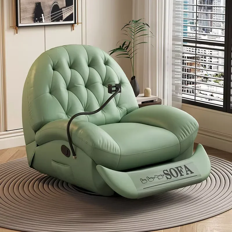 Compact Multifunctional Electric Recliner Sofa Relaxing  Chair for Living Room or Balcony Adjustable for Sitting Sleeping