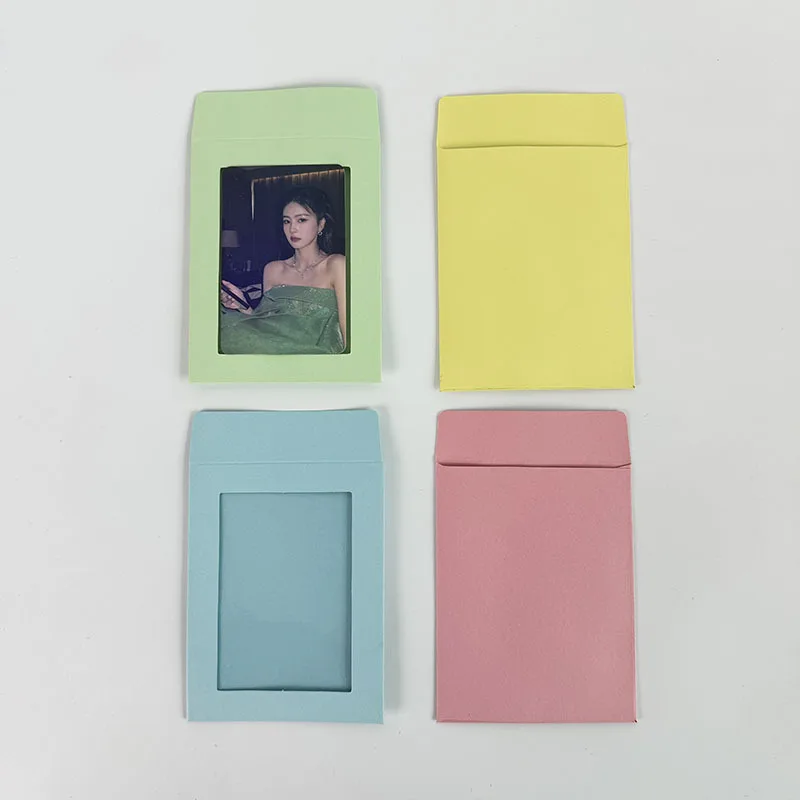 50Pcs/pack Postcard Card Storage Envelopes Transparent Window Paper Bag Packing Envelopes Gift Envelope Photo Envelope