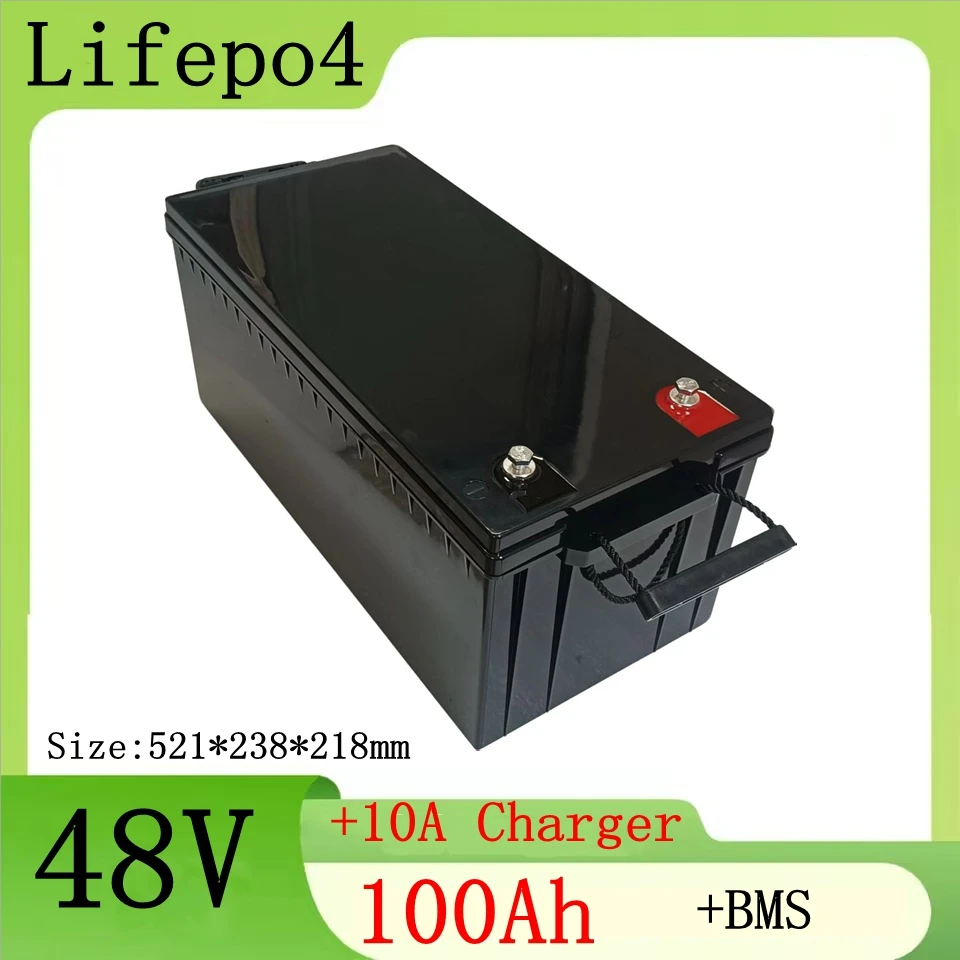 

lithium 48v 100AH lifepo4 battery with BMS for tricycle golf cart inverter Solar energy storage scooter +58.4V 10A charger