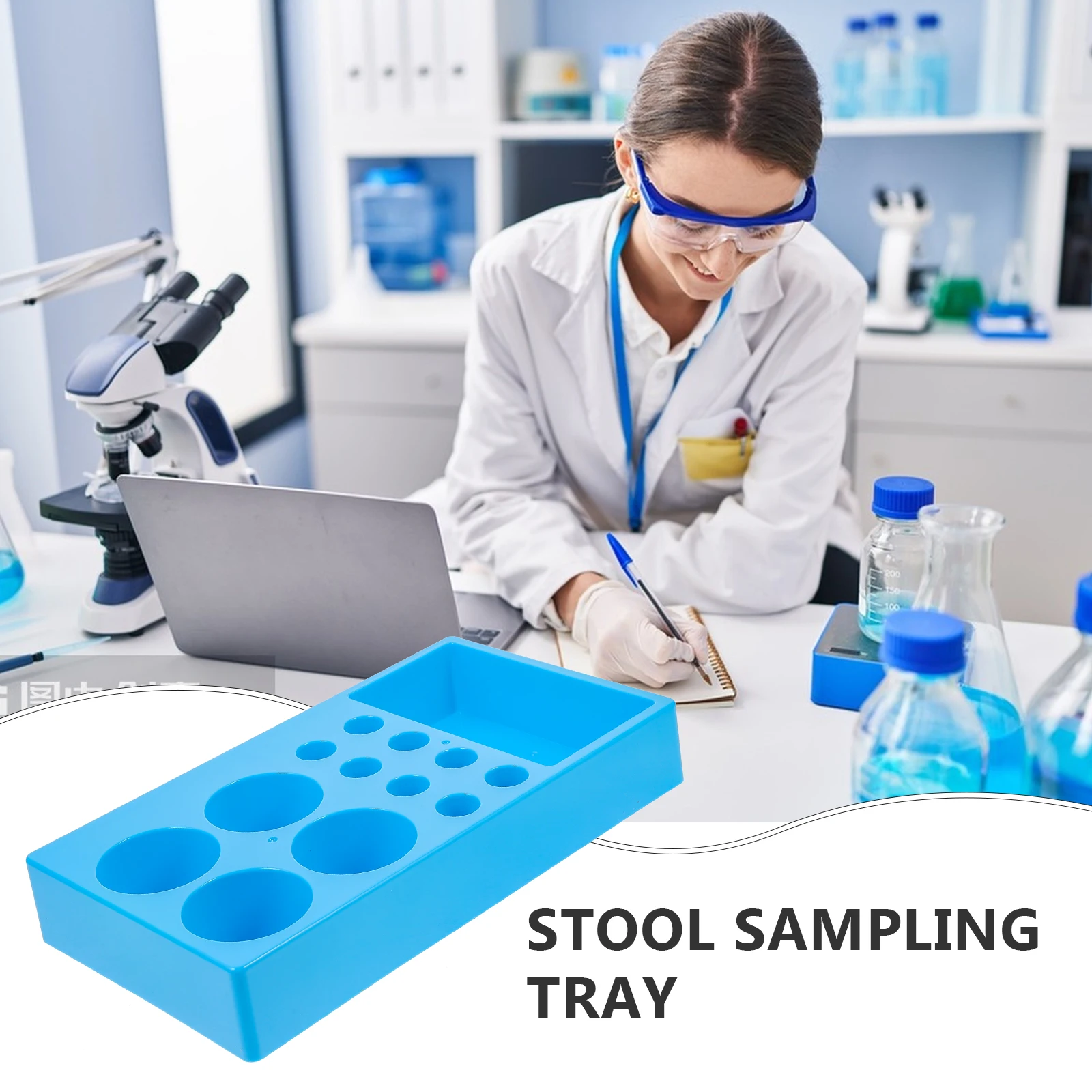 Specimen Box Test Tube Stand Tray Stool Sampling Holder Tubes Rack Urine Sample Cup Abs Containers Holders Portable