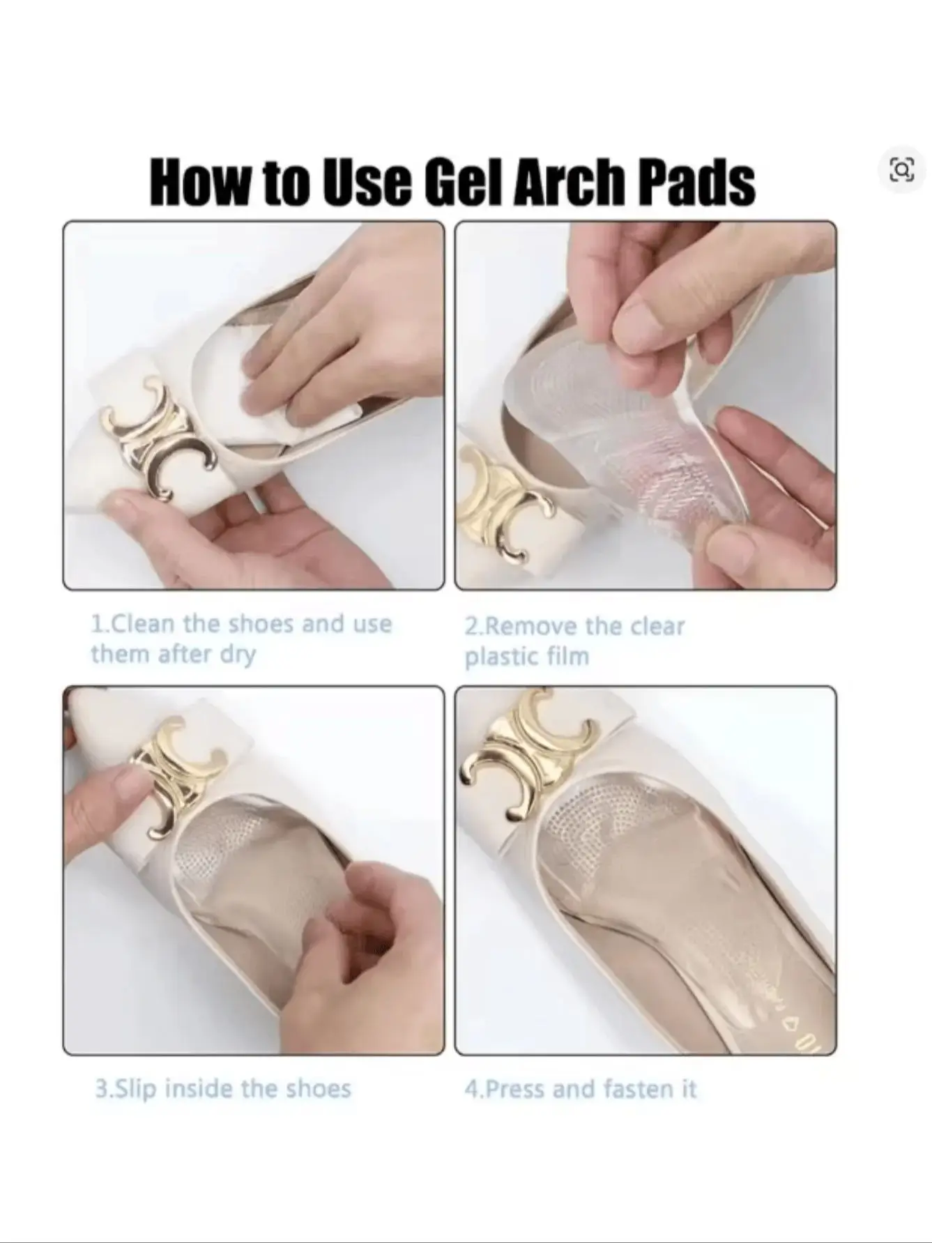 Adult Unisex Silicone Arch Insole to Support Flat Feet Anti-Foot Pain Foot Protection High Heels Three-Point Arch Insole