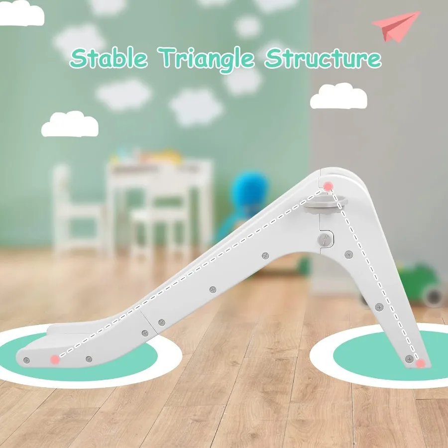 Perosotan Berdiri Sendiri untuk Balita dengan Ring Basket dan Bola, Set Permainan Bayi dengan Lereng Panjang untuk Anak Laki-laki dan Perempuan, Kokoh untuk Hadiah Ulang Tahun