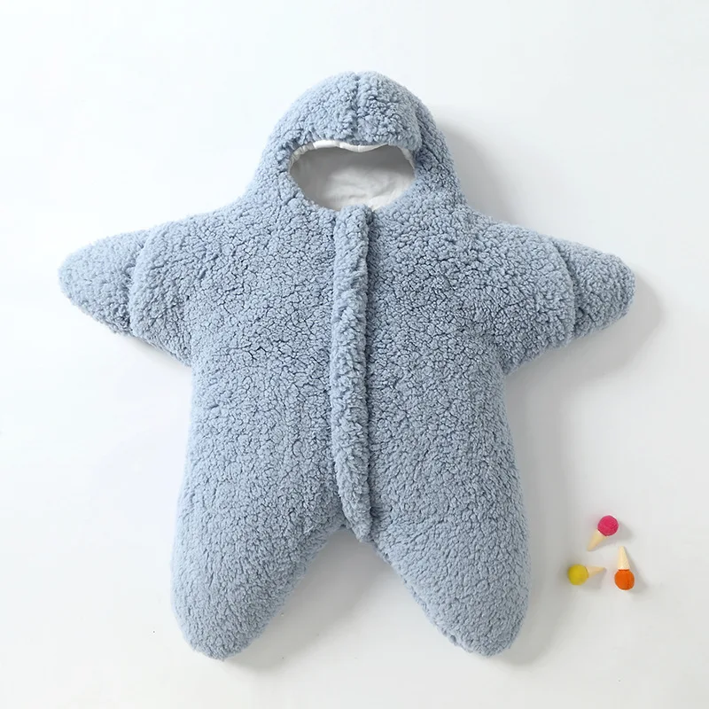 Winter Keep Warm Newborn Wool Lamb Sleeping Bag Rompers Infant Pajamas Cotton Soft Boys Girls Colorful Five-star Sleeping Bag