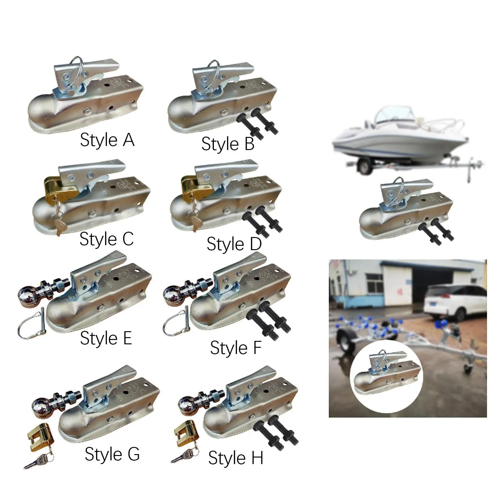 

1-7/8 Inch Ball Trailer Coupler Cap Carbon Steel Easy Install Trailer Hitch Cover for Utility Yacht Trailer Spare Parts