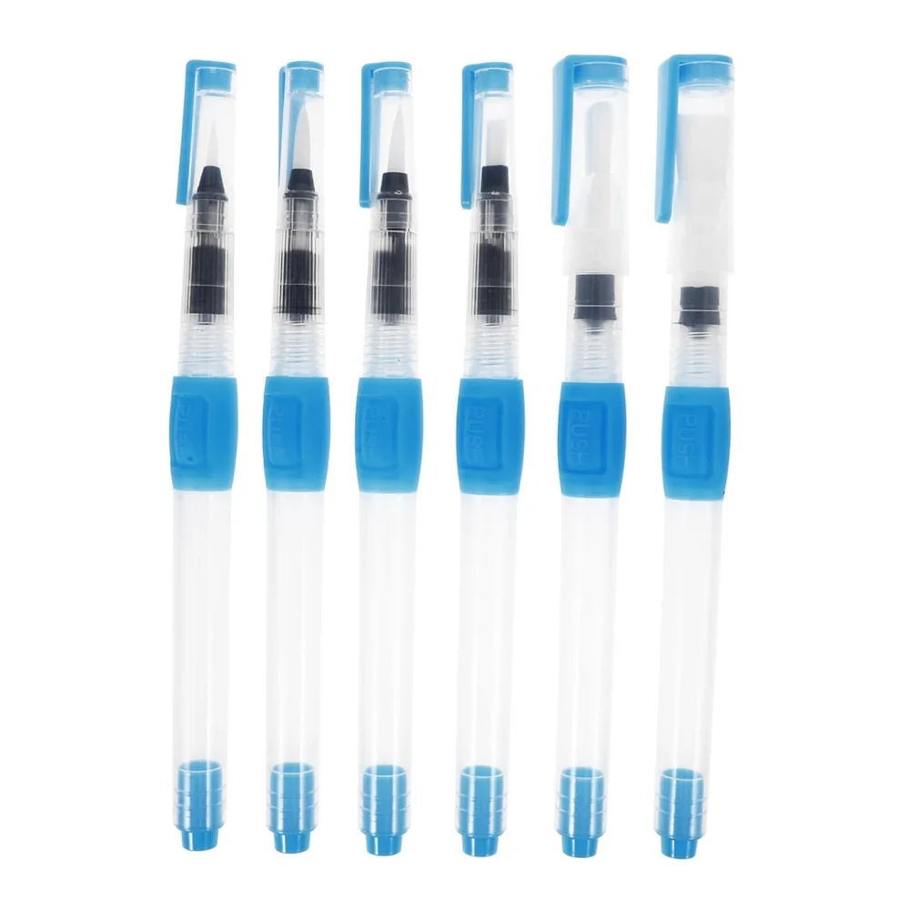 Refillable Water Brush Set, Fountain Storage Pens for Watercolor & Soluble Color Lead, Art Painting Tools