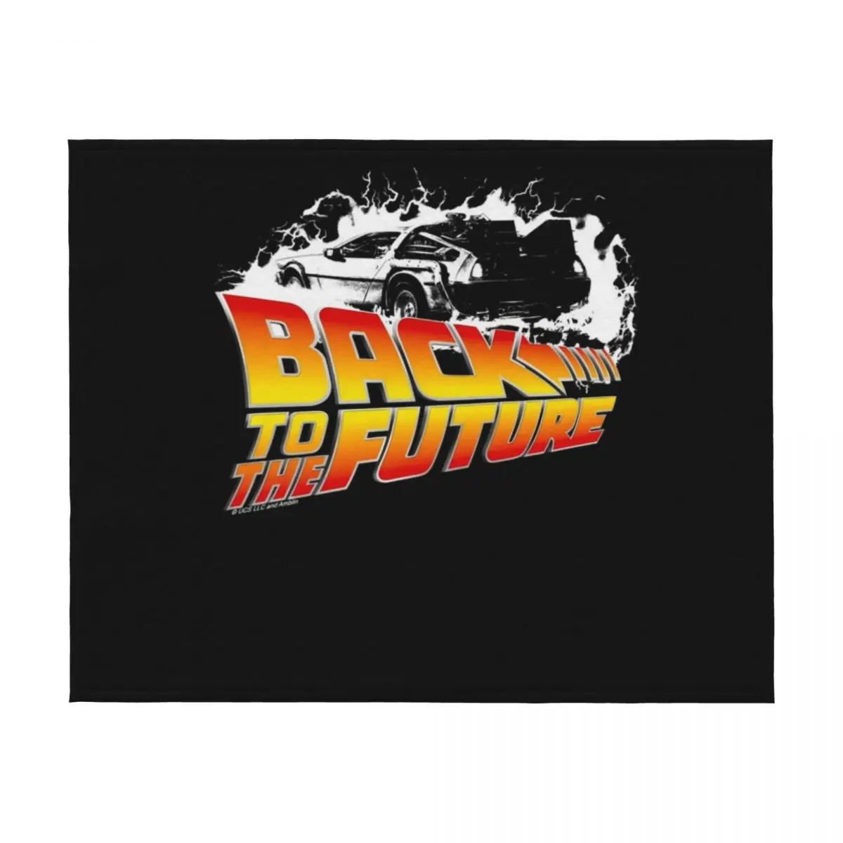 العودة إلى المستقبل - ديلوريان الأبيض الاستنسل مروحة الفن رمي بطانية البطانيات ورمي أنيمي لطيف كيس النوم البطانيات