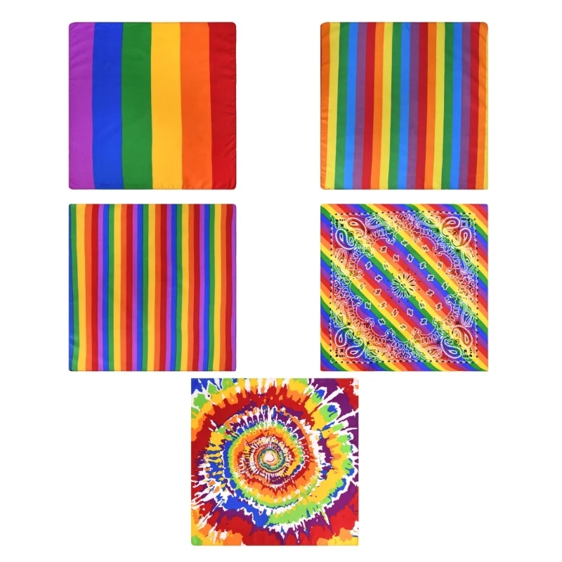Rainbow Pattern Headscarf Outdoor Cycling Scarf Breathable Unisex Headscarf Stylish Hair Accessory 12pcs