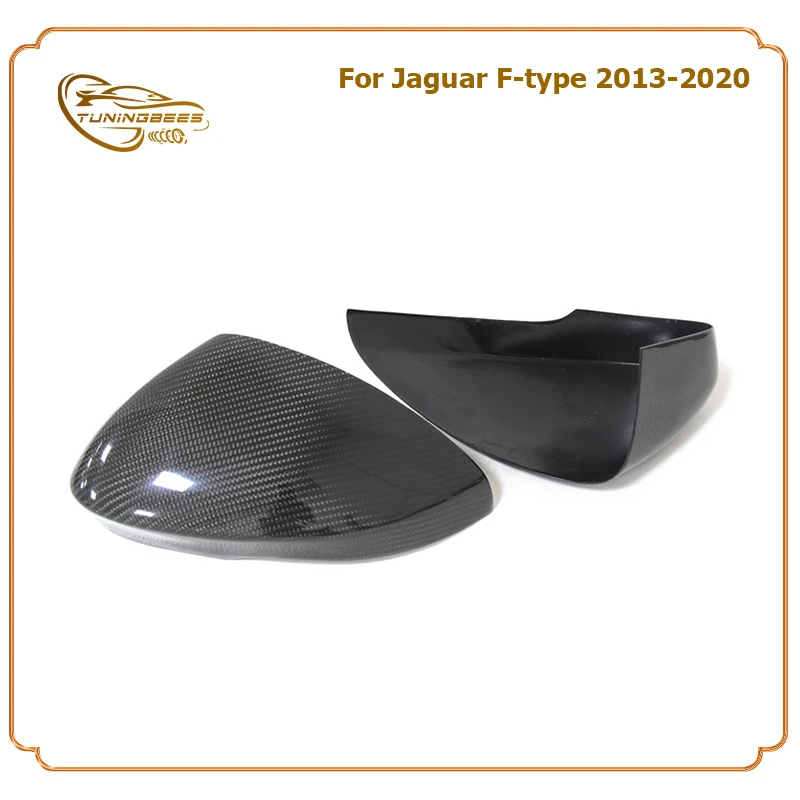 Add on Style Real Carbon Fiber Rearview Mirror Cover For Jaguar F-type 2013 2014 2015 2016 2017 2018 2019 2020 Side Door Caps