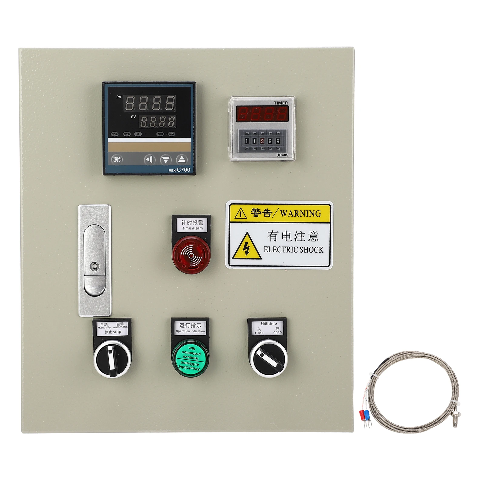 Produktbild von PID-Temperaturregler 380V 15kW – 3-Phasen Thermostatbox Mit K-Thermoelement – 0-400°C – Für Heizplatten, Öfen & Formen