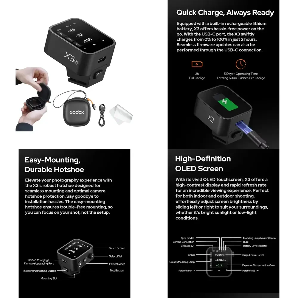 WAP01 GODOX-X3-C/N/S/F/O 2024 New Flash Trigger TTL Wireless Flash Trigger for for for Nikon Remote Trigger