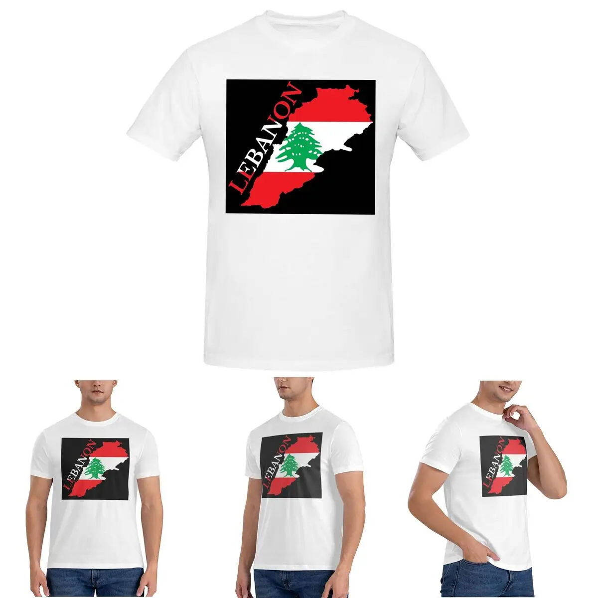 

Футболка с флагом Ливана и картой для мужчин, хлопковые футболки большого размера, мужская летняя одежда с короткими рукавами и круглым вырезом, топы S-6XL