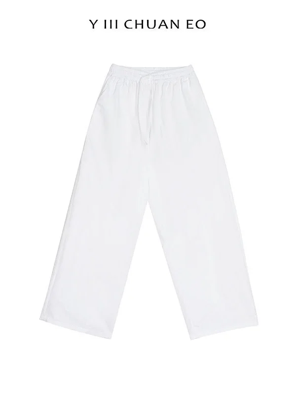 

Брюки Y III CHUAN EO: Оригинальный дизайн, повседневные, прямые, однотонные, с эластичным поясом, из нейлонового волокна