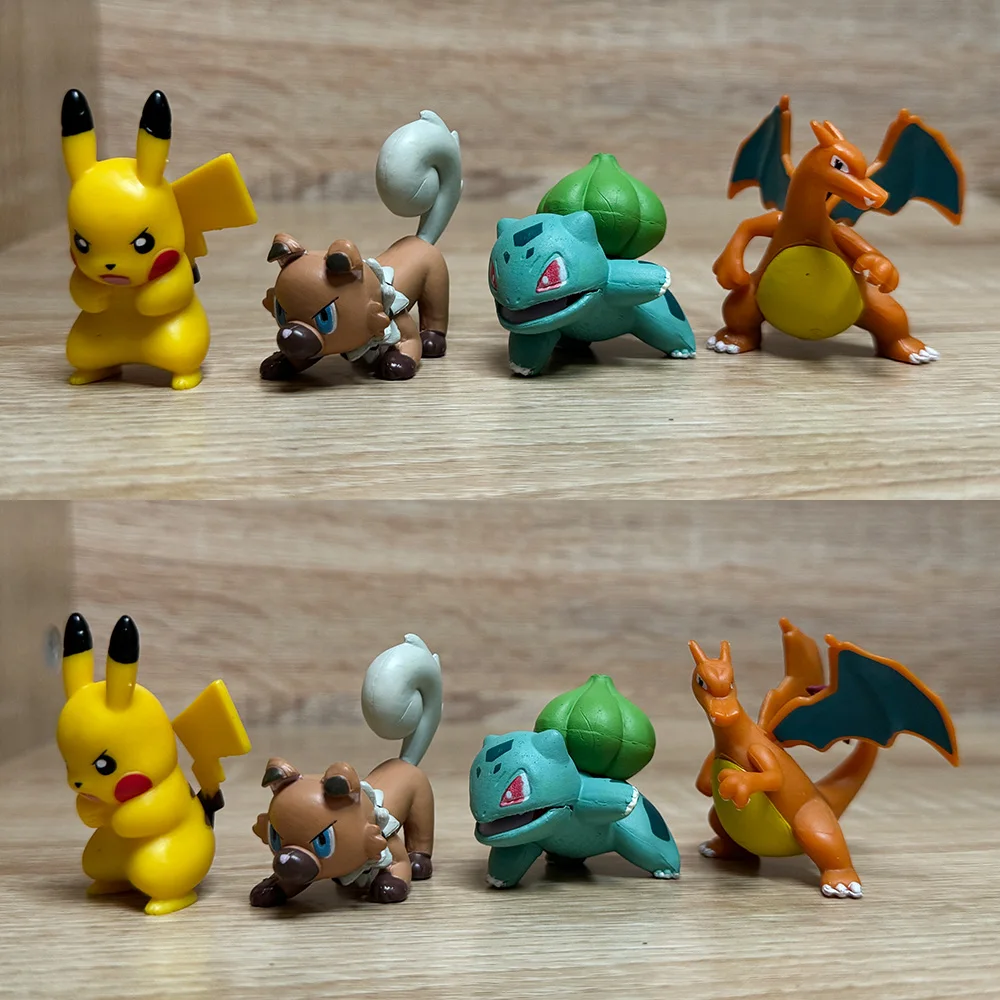 Pokemon Tiny Figure Pikachu Rockruff Model Bulbasaur Charizard Pocket Monster Action Figure  Childrens Gift