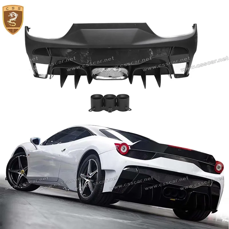

Carbon Fiber Wide Rear Bumper Lip Diffuser For Ferrari 458 Vor Style Car Boot Splitter Guard Spoiler Plate Stying Bodykits