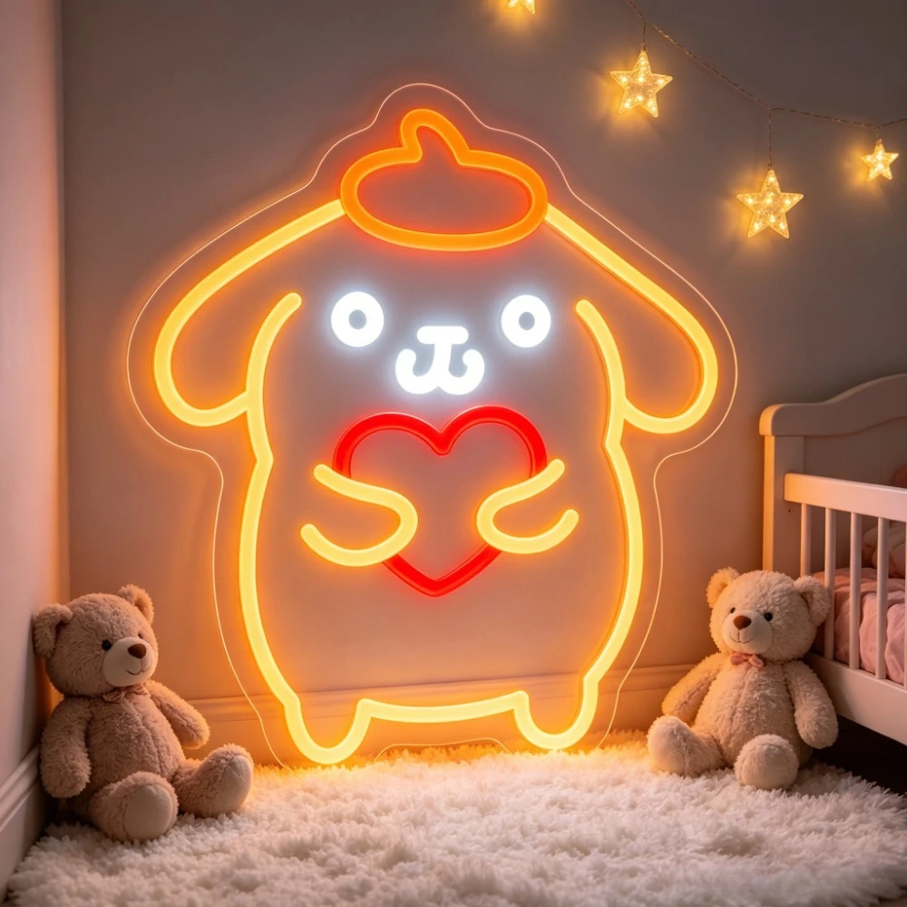 

Cute Angel Puppy Heart Neon Sign LED Neon Light USB for Kids Bedroom Living Room Gaming Room Nursery Decor Aesthetic Home Gift