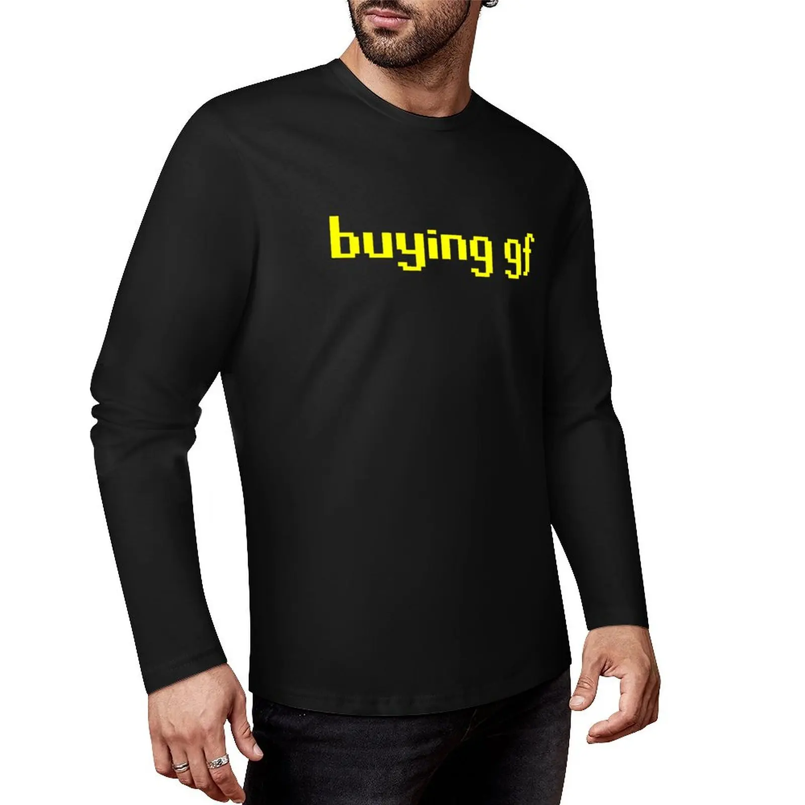 

Футболка «buying Gf», длинная футболка, черная футболка, возвышенная футболка, мужские футболки с рисунком аниме