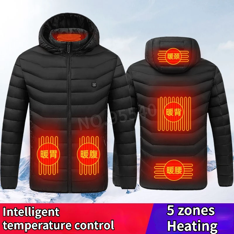 Roupas de aquecimento inteligente para homens e mulheres, controle de temperatura, carregamento USB, algodão, mantendo quente, Casacos