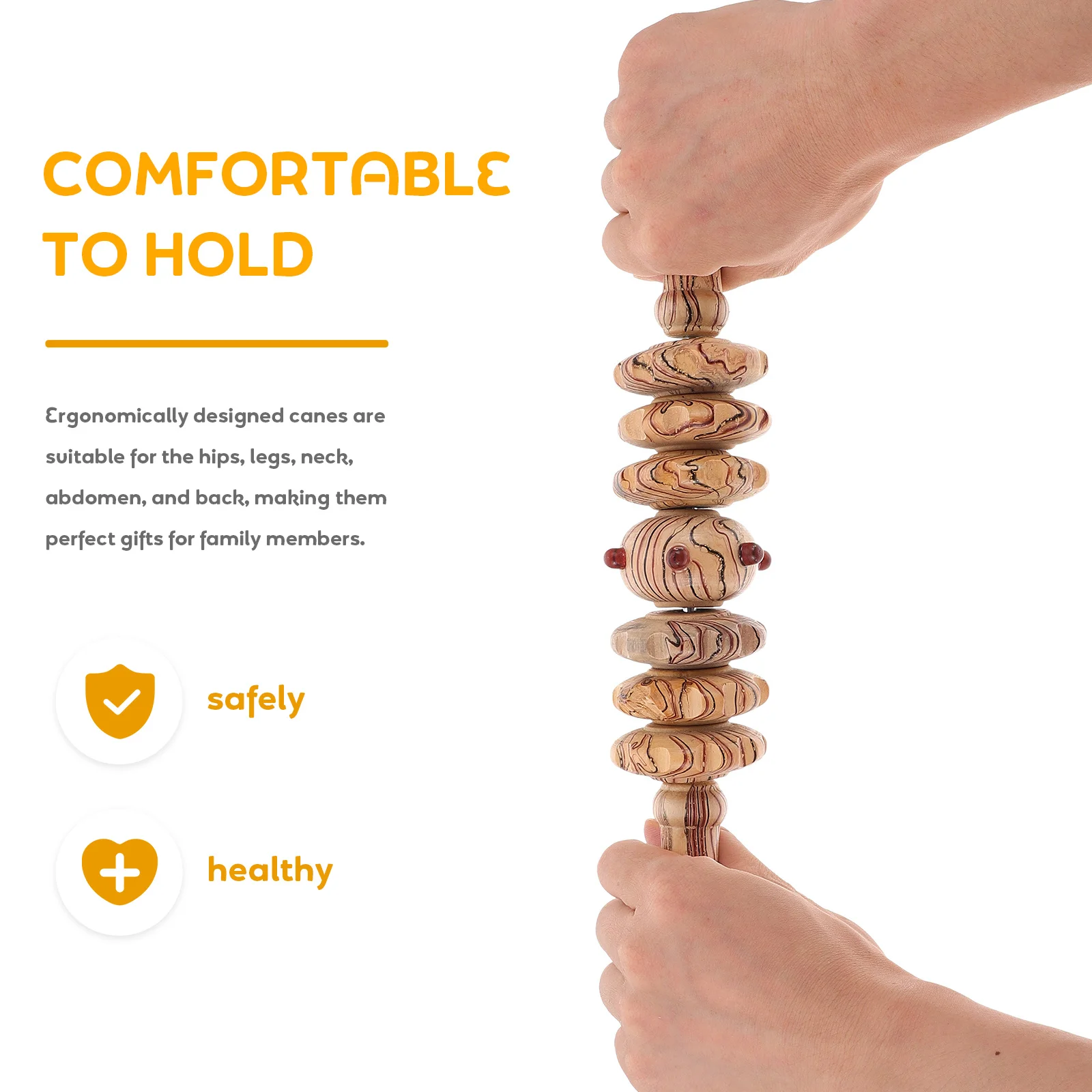 

2Pcs Ergonomic Massage Roller Stick Wooden Health Massager for Circulation Boost Refine Metabolism Suitable for Back Legs Arms