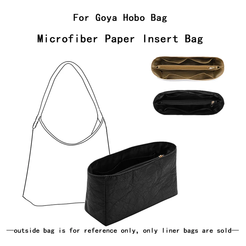 For Goya Style Hobo Bag Organizer Insert - Dupont Paper Liner with Multi-Layer Dividers for Structure & Travel