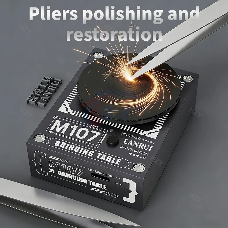 Lanrui M107 Repairer Grinding Machine Quickly Polish Repair Tweezers Tips Type-C Polishing /Repairing Tool for Tweezers & Blades