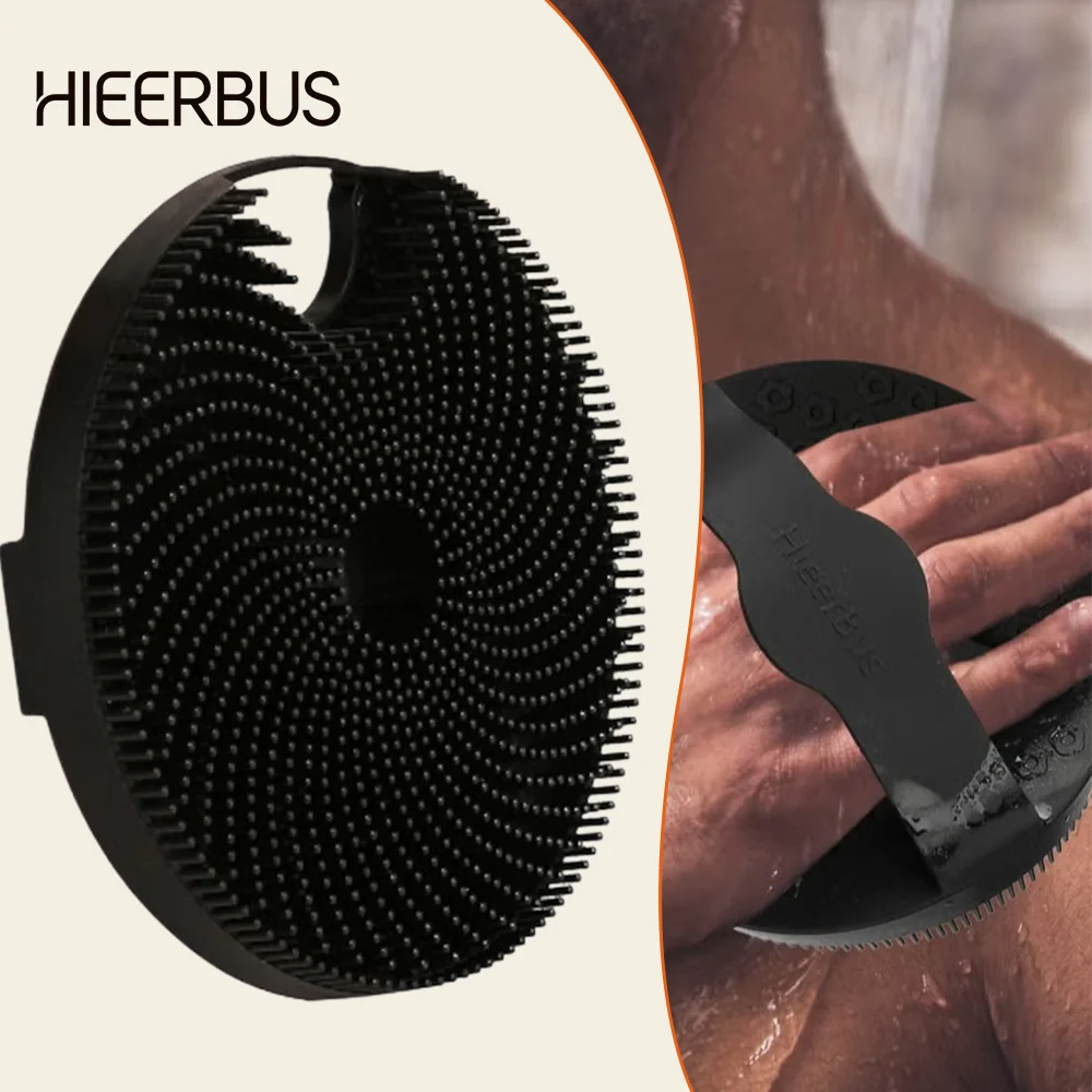 Silikon-Körperbürste, sanfter Peeling-Körperwäscher in der Dusche, Silikon-Luffa mit leicht Lederborsten, langlebig und