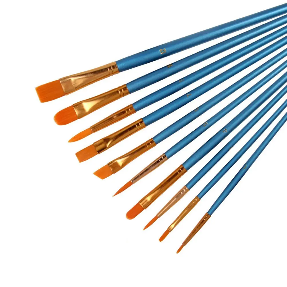 Watercolor Oil Painting Brush Set Round Pointed Tip Art Brushes for Painting Supplies Easy Clean Reshape Handle 65 to 73