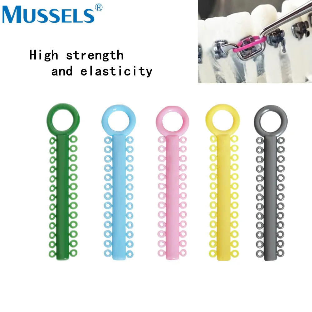 20 bastoncini = 520 pezzi fascette elastiche ortodontiche dentali elastici per staffe bretelle odontoiatria anello elastomerico leghe laboratorio