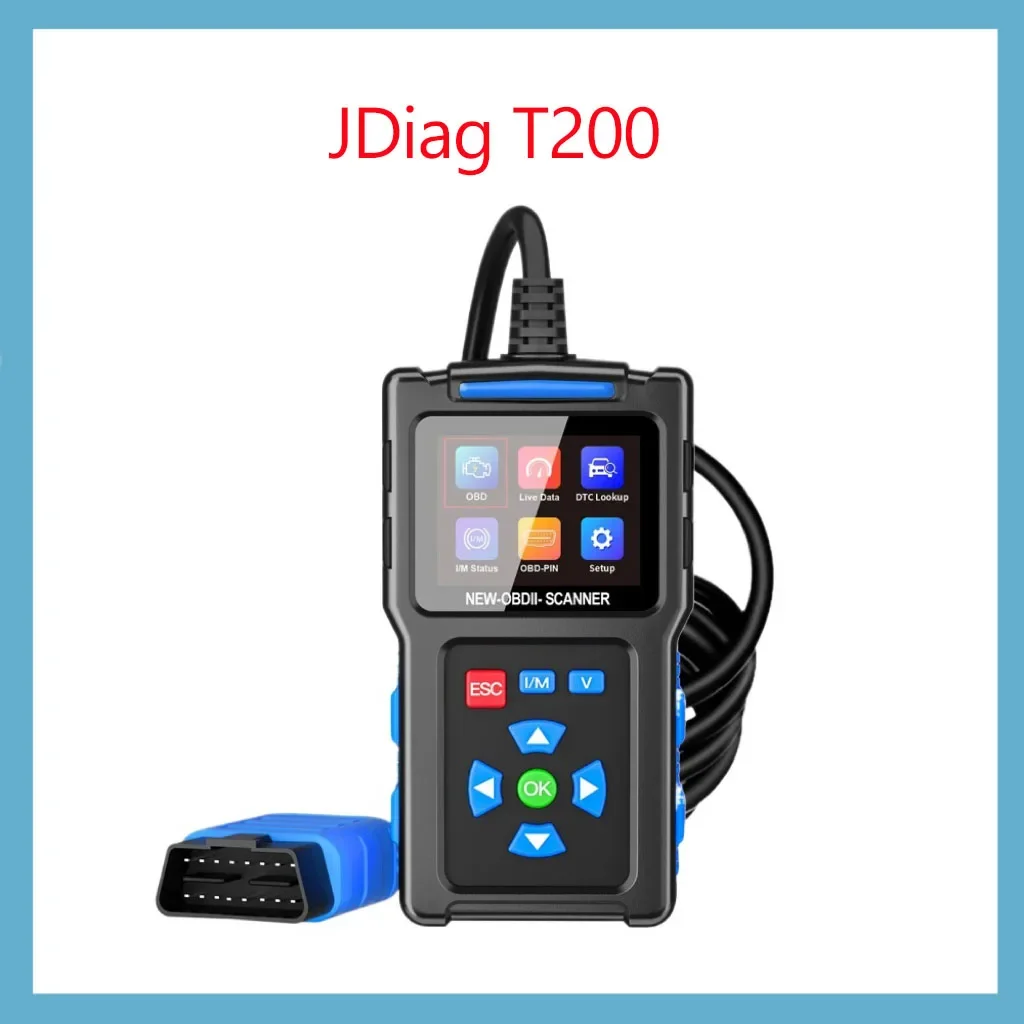 JDiag T200 Car OBD2 Scanner Fault Code Reader Digital Display Automobile Diagnostic Tool Car Engine Analyzer I/M Ready Tester