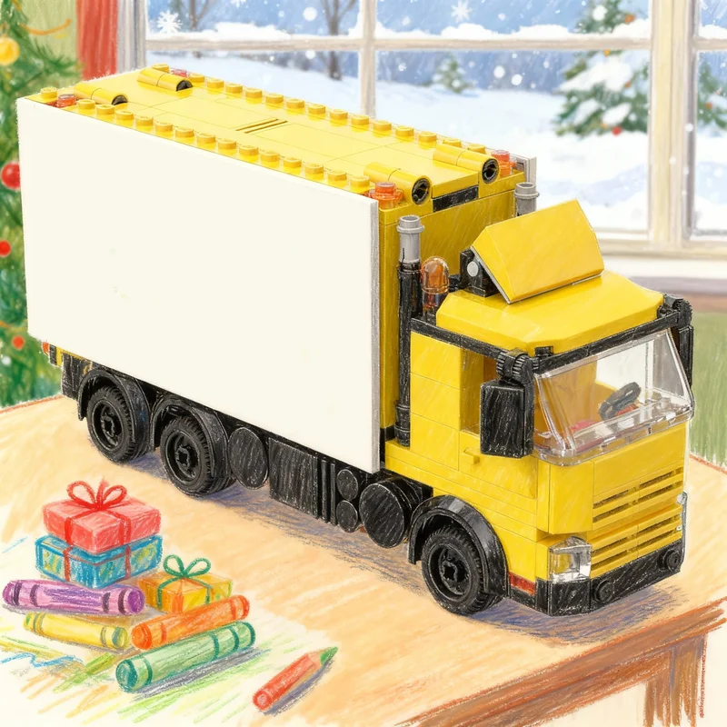 

282pcs MOC City Cargo Yellow Delivery Truck Model Building Blocks Construction Toy DIY Christmas Gifts Creative Idea Education