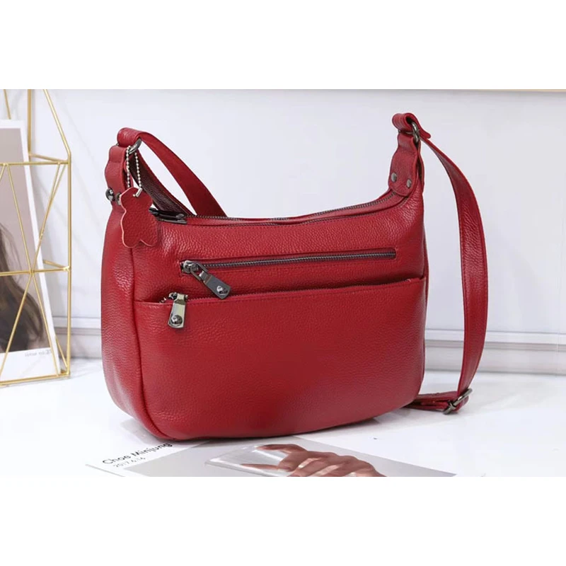 Borsa HOBO grande, borsa a tracolla con molte tasche, 100% pelle di mucca, borsa a tracolla da donna, borsa a tracolla in vera pelle da donna, A603