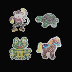 Yantjouet-Mini tablero de plantilla transparente para niños, Material de figura de Arte de píxeles, Hama Perler, 5mm