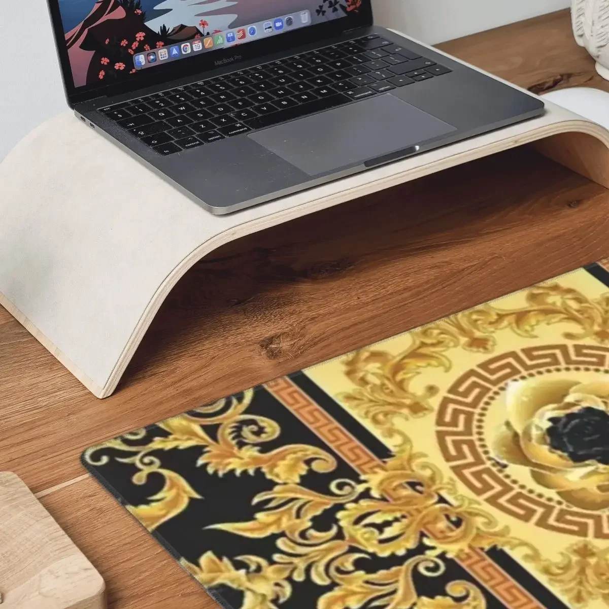 Luxury European Floral Pattern Large Mouse Pad ComputerKeyboard Mouse Mat Gaming PC LaptopDesk Mat Office Accessories Table Mats