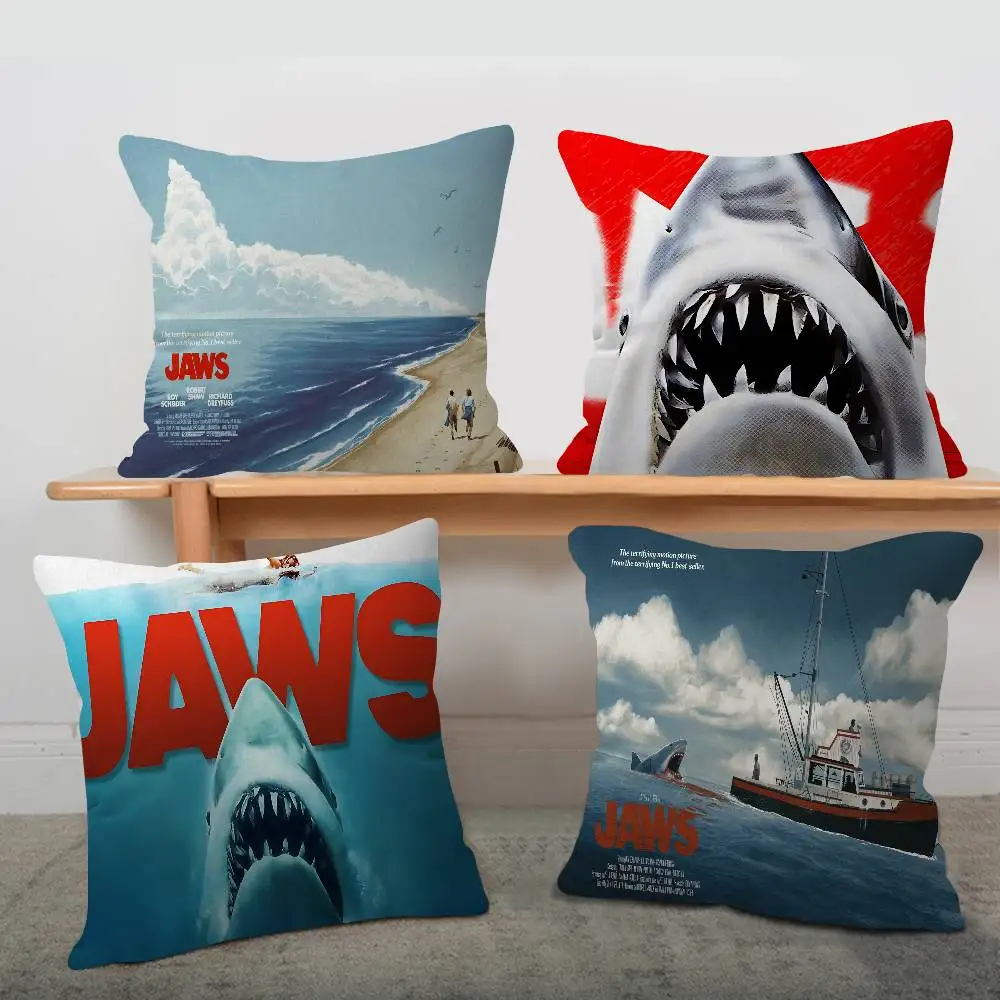 J-JAWS Movie Pillow Gift Home Office Decoration Bedroom Sofa Car Cushion Cover case 45x45