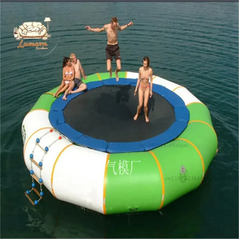 Water trampoline, large water challenge, outdoor inflatable water windwheel, seesaw