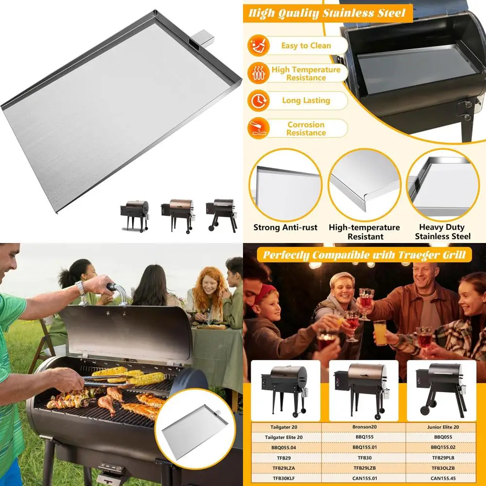 

Drip Tray Replacement for Junior Elite 20 Grills, Compatible with Taiater 20, Bronson 20, and Pit Boss 340/440 Deluxe
