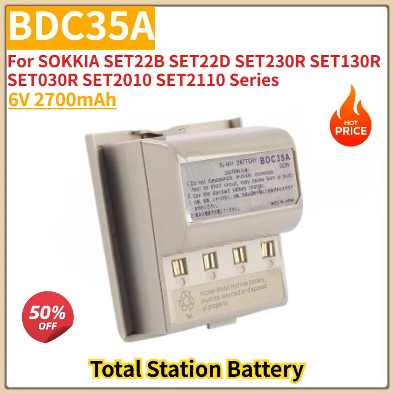 

BDC35A High Quality Total Station Battery 6V 2700mAh for SOKKIA SET22B SET22D SET230R SET130R Series Replacement Battery