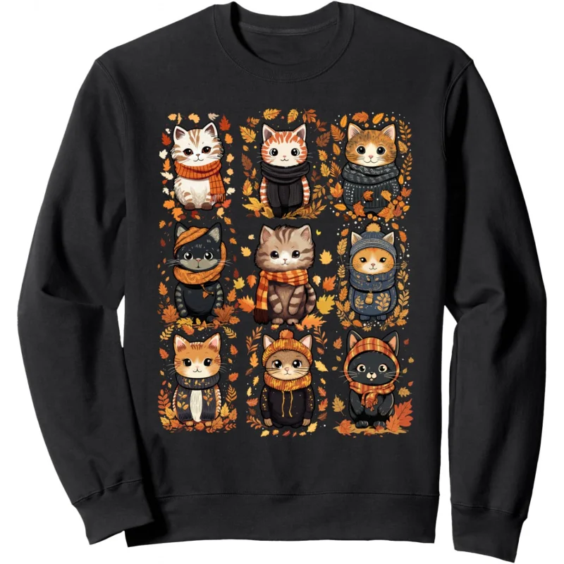 Herfst-winterkat voor dames, heren en kindersweatshirt