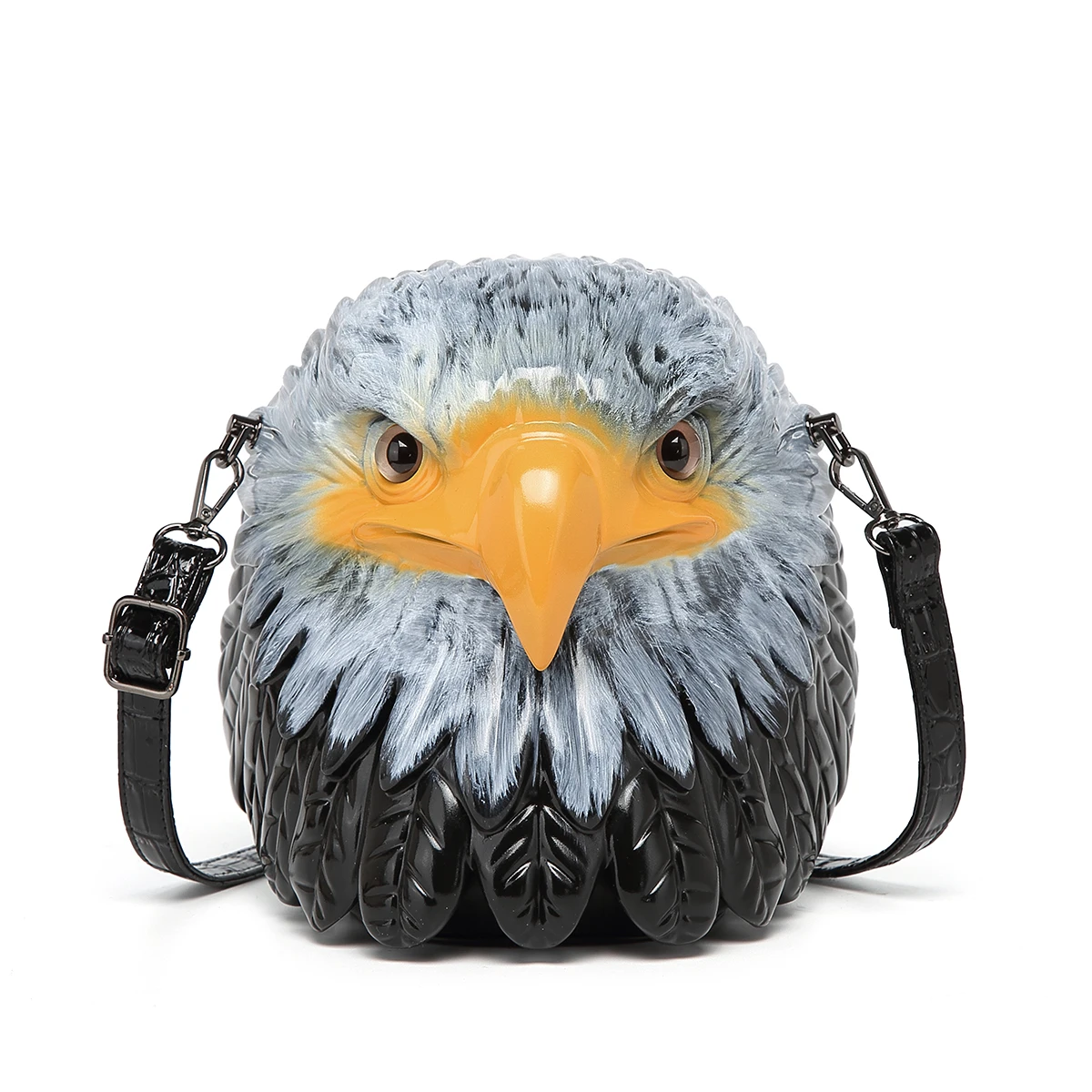 

European and American girls' bags, funny and unique, cute pet bags, eagle head figurine animal bags, single-shoulder crossbody