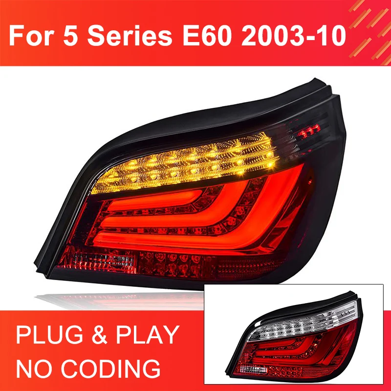 

1 Pair LED Tail Light Assembly for BMW E60 2003-2010 Taillights Plug and Play with LED Drive Turning Brake Rear Tail Lamps