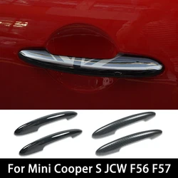 Cubierta de manija de puerta negra brillante, embellecedor adhesivo para MINI One Cooper S JCW F56 F57, accesorios de piezas exteriores de estilo de coche, 2 piezas en juego