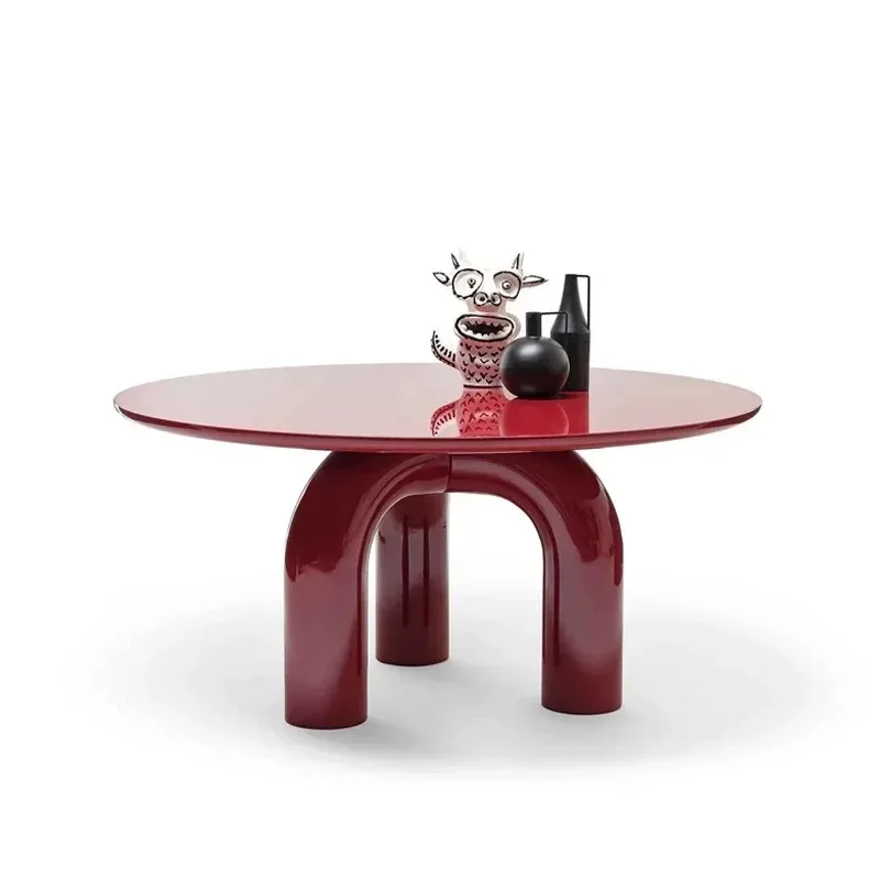 FRP dining table light luxury simple designer Italian style elephant legs round Internet celebrity dining table household