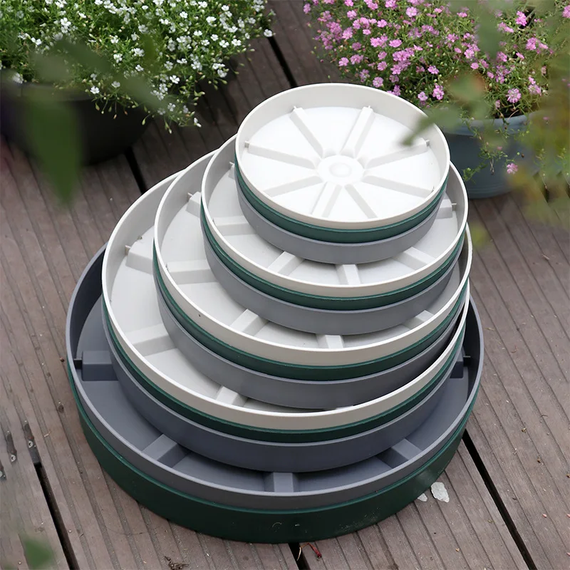 Capable of Storing Water Pot Tray Round Resin Flower Pot Tray Drip Tray Outdoor Indoor Tree Flower Planter Stand Garden Supplies